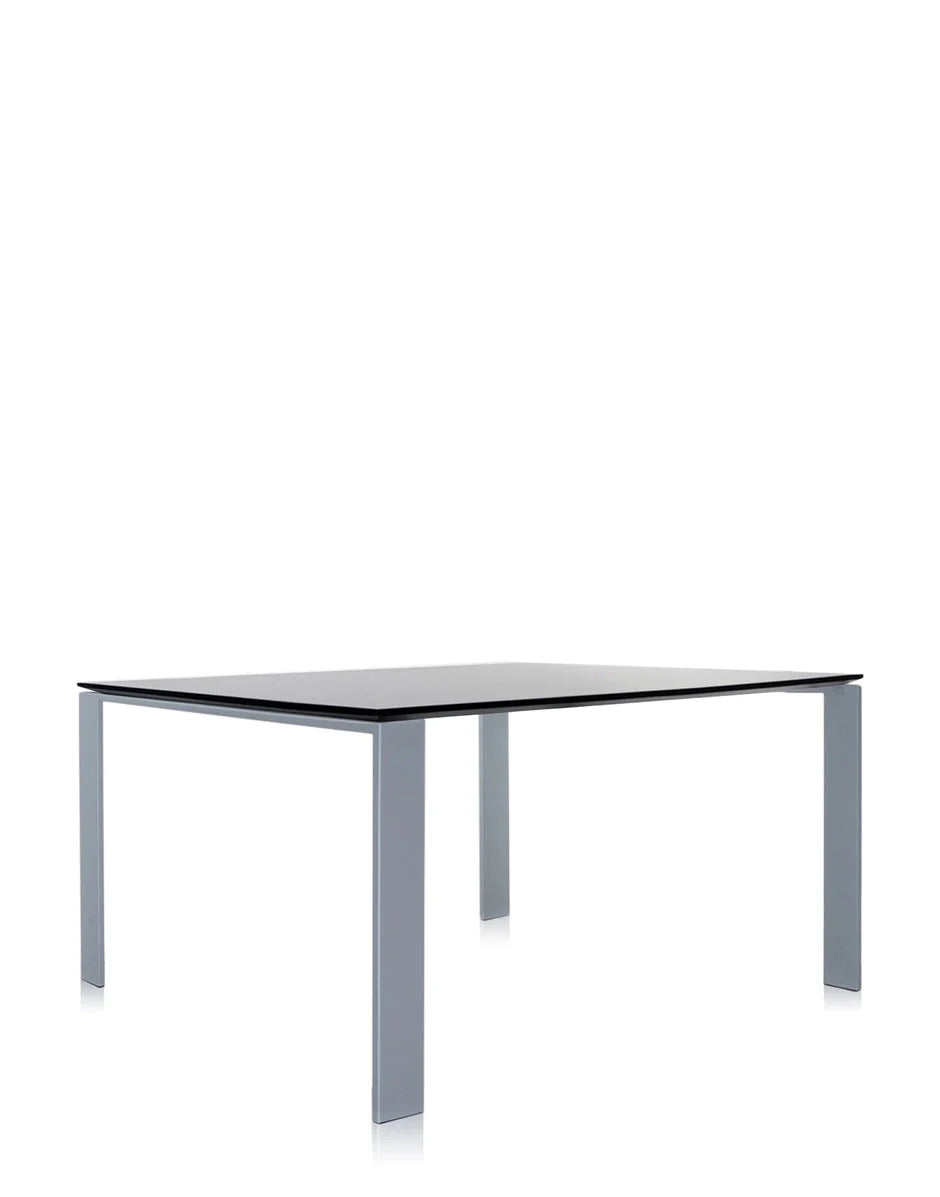 [product_category]-Kartell Four Desk 128x128 Cm, Aluminium/Black-Kartell-8058967045390-0452581-KAR-2
