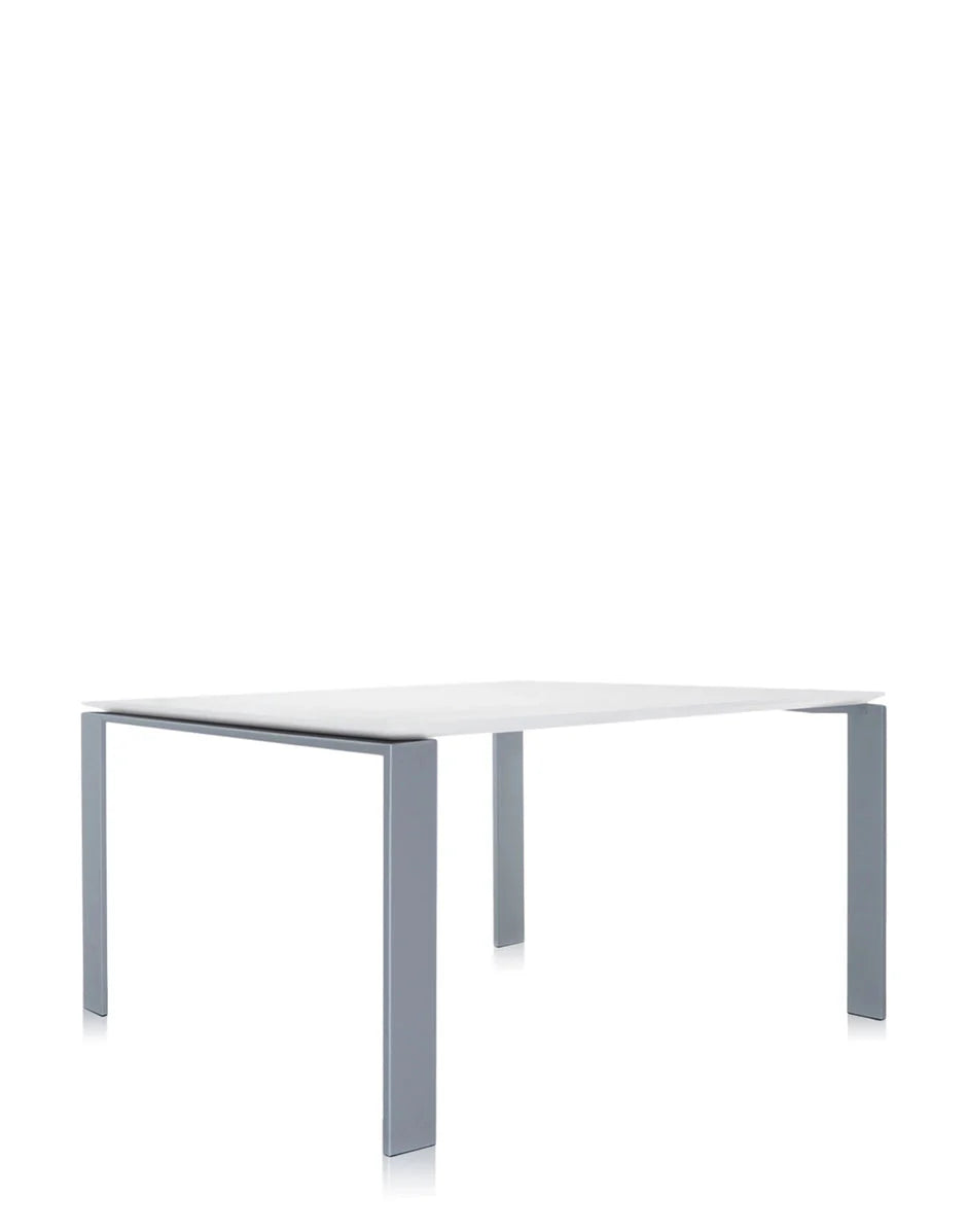 [product_category]-Kartell Four Desk 128x128 Cm, Aluminium/White-Kartell-8058967045383-0452580-KAR-2