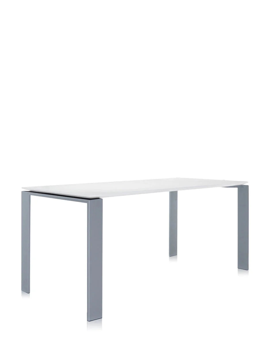 [product_category]-Kartell Four Desk 158x79 Cm, Aluminium/White-Kartell-8058967045215-0452280-KAR-2