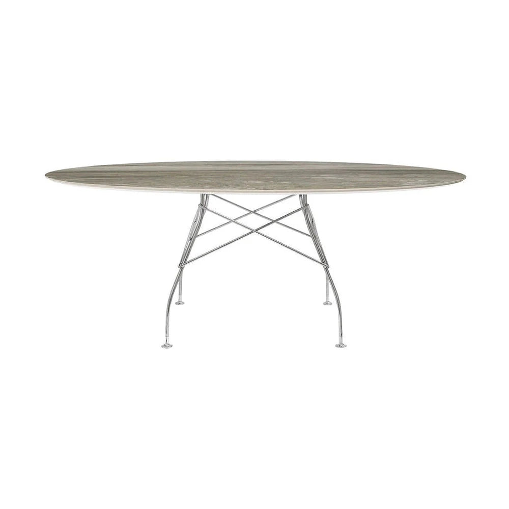 [product_category]-Kartell Glossy Table Oval Marble, Chrome/Tropical Grey-Kartell-8058967294071-04572MG-KAR-1