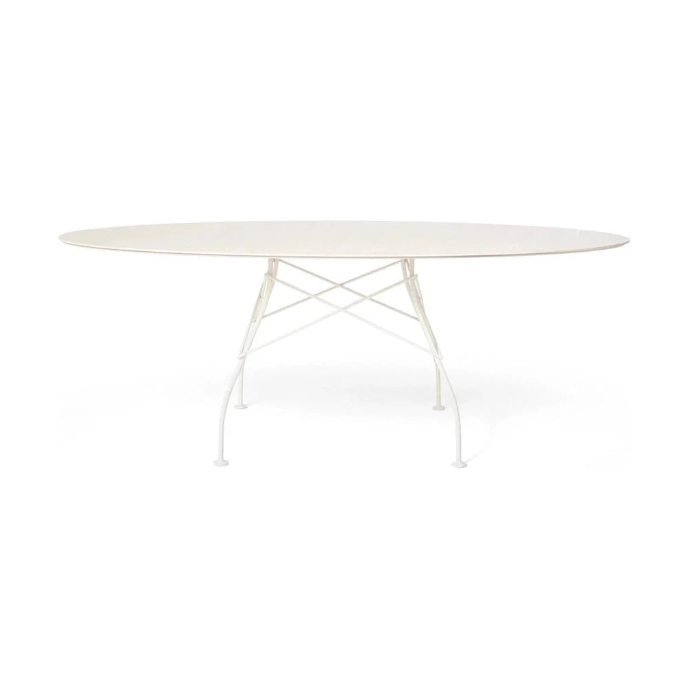 [product_category]-Kartell Glossy Table Oval Outdoor, White/White-Kartell-8058967303117-05573BB-KAR-1