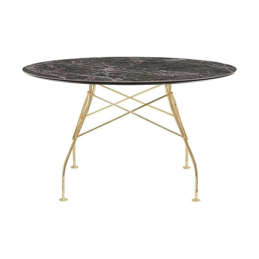 [product_category]-Kartell Glossy Table Round Marble, Gold/Brown Emperador-Kartell-8058967293913-04580MM-KAR-1