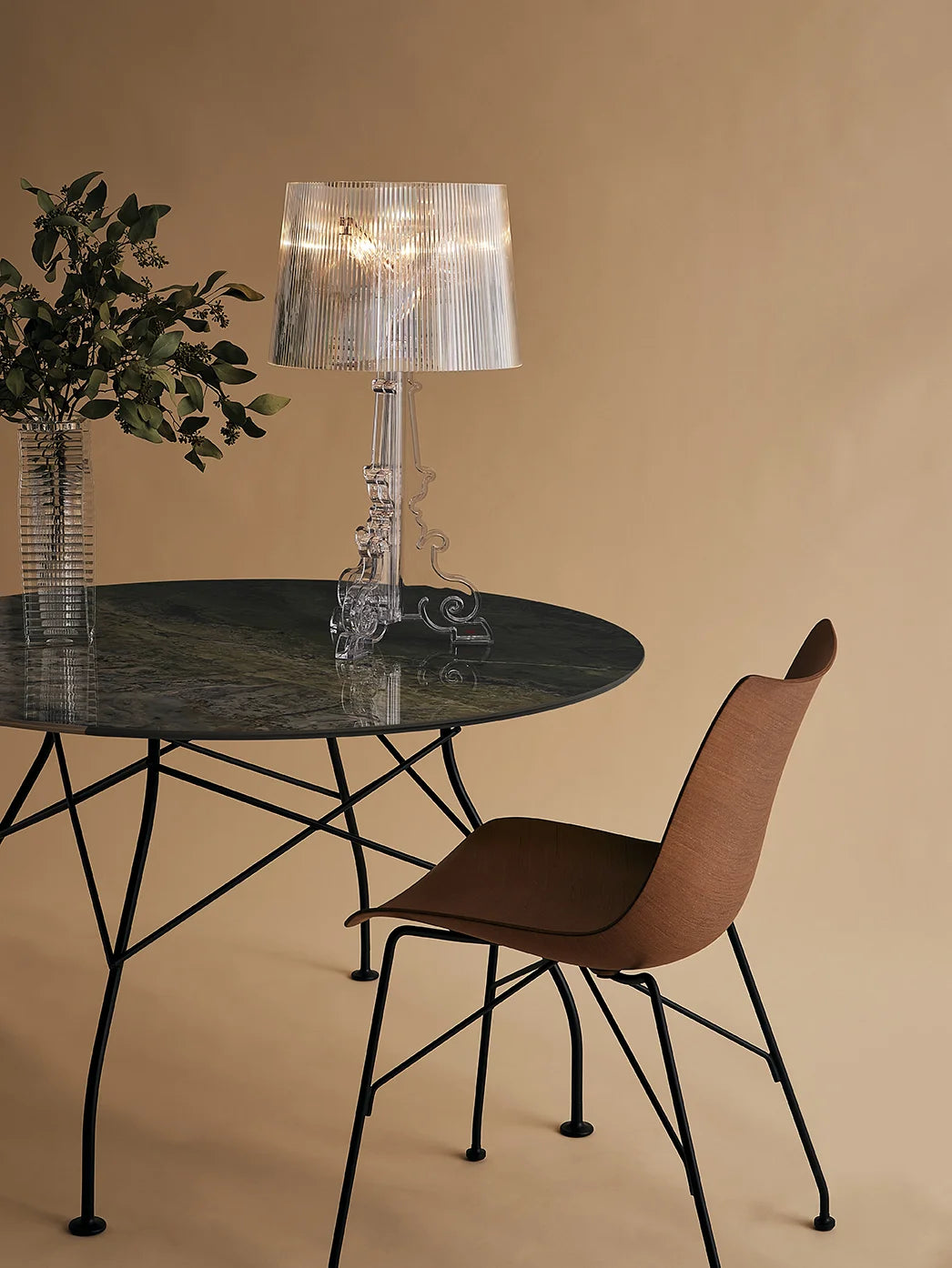 [product_category]-Kartell Glossy Table Round Outdoor, Black/Aged Bronze-Kartell-8058967303032-05578CN-KAR-4