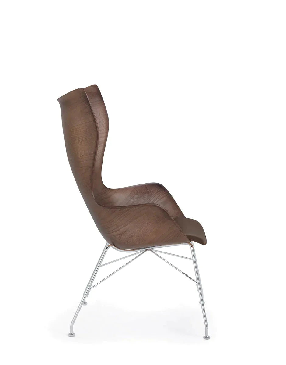 [product_category]-Kartell K/Wood Armchair Leather, Dark Wood/Chrome-Kartell-8058967295214-04917SC-KAR-8