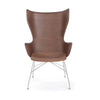 Kartell K/Wood křesla slatted popel, tmavé dřevo/chrom