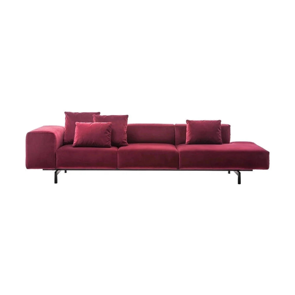 [product_category]-Kartell Largo 2 Seater Sofa With Footrest Velvet, Pink-Kartell-8058967258646-0717154-KAR-1