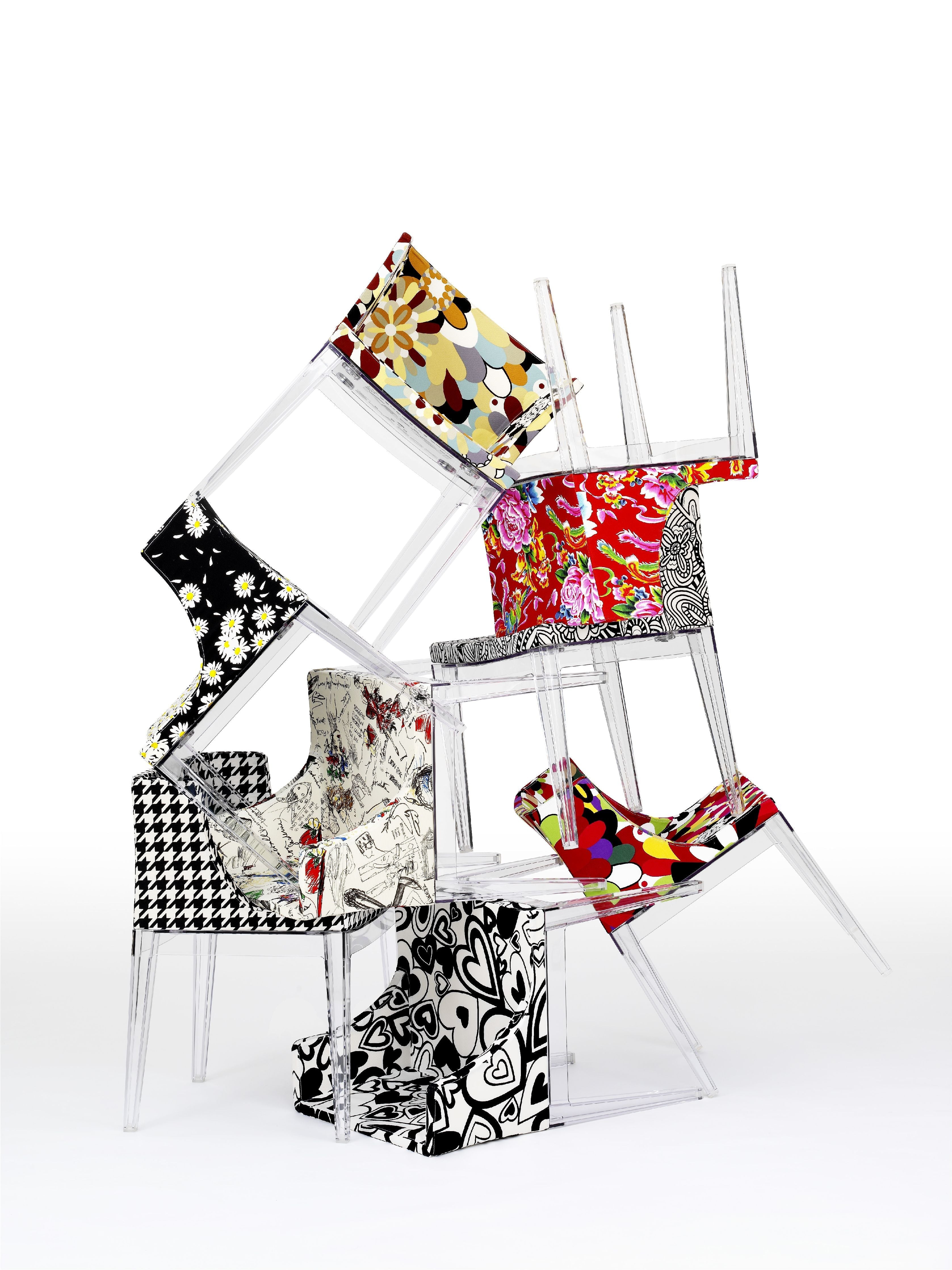 [product_category]-Kartell Mademoiselle à La Mode Armchair, Black/White Pattern-Kartell-8058967170207-04896PB-KAR-7