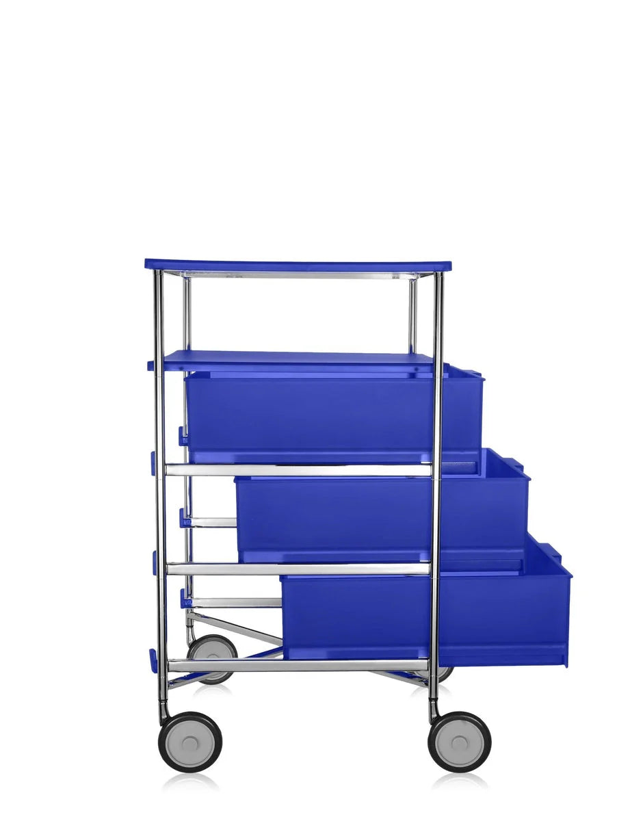 [product_category]-Kartell Mobil 3 Drawers And 1 Shelf With Wheels, Cobalt Blue-Kartell-8058967027112-02020L2-KAR-2