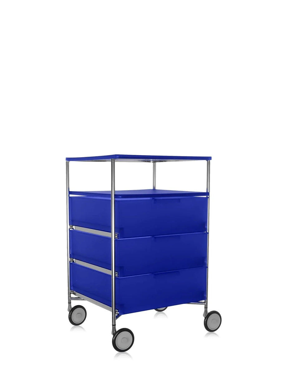 [product_category]-Kartell Mobil 3 Drawers And 1 Shelf With Wheels, Cobalt Blue-Kartell-8058967027112-02020L2-KAR-3