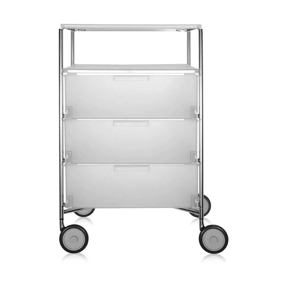 [product_category]-Kartell Mobil 3 Drawers And 1 Shelf With Wheels, Ice-Kartell-8058967027105-02020L1-KAR-1