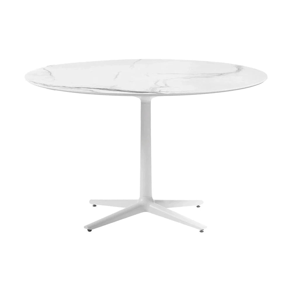 [product_category]-Kartell Multiplo Table Round With Star Base Marble ⌀118 Cm, White-Kartell-8058967230789-04078MB-KAR-1