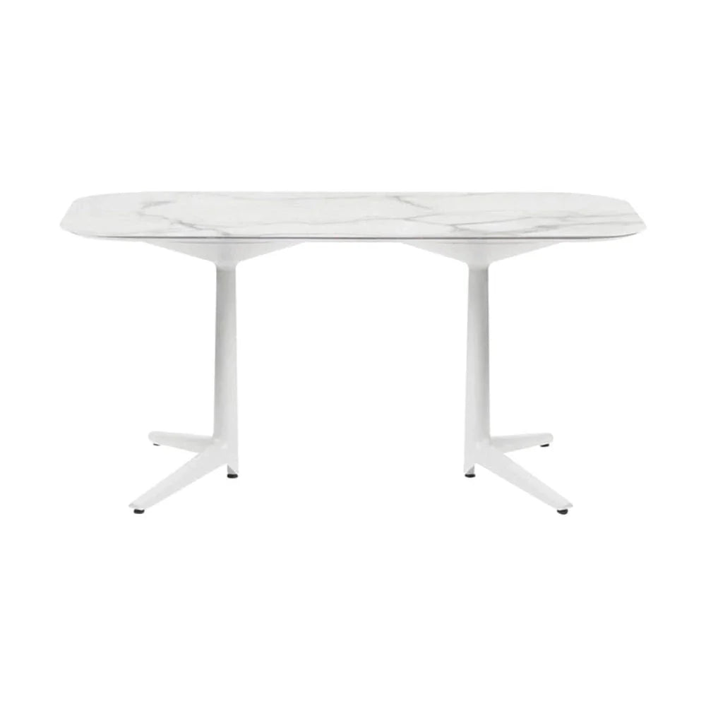 [product_category]-Kartell Multiplo Table Xl Rectangular Outdoor Marble 158x90 Cm, White-Kartell-8058967251579-04123MB-KAR-1