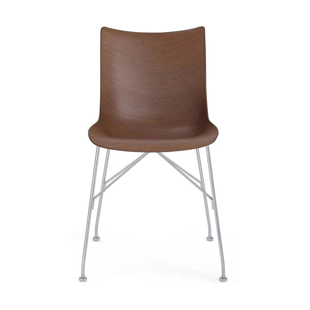 [product_category]-Kartell P/Wood Chair Basic Veneer, Dark Wood/Chrome-Kartell-8058967294811-04911SC-KAR-1