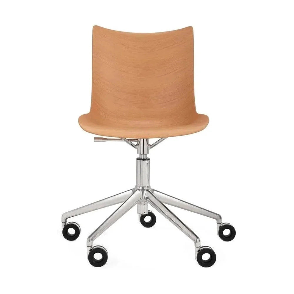 [product_category]-Kartell P/Wood Chair With Wheels, Light Wood/Chrome-Kartell-8058967310368-05926CC-KAR-1