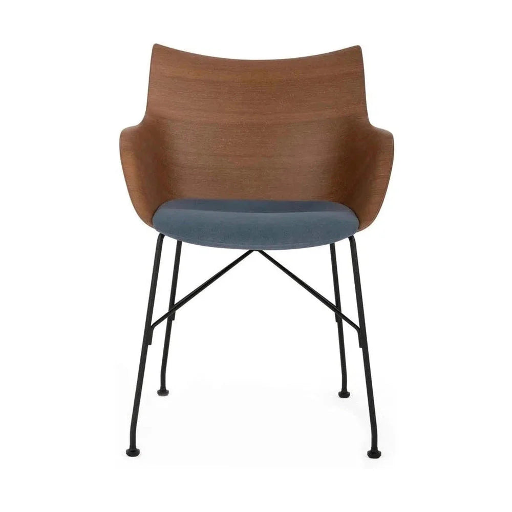 [product_category]-Kartell Q/Wood Armchair, Dark Wood/Black/Light Blue-Kartell-8058967310542-05928S2-KAR-1