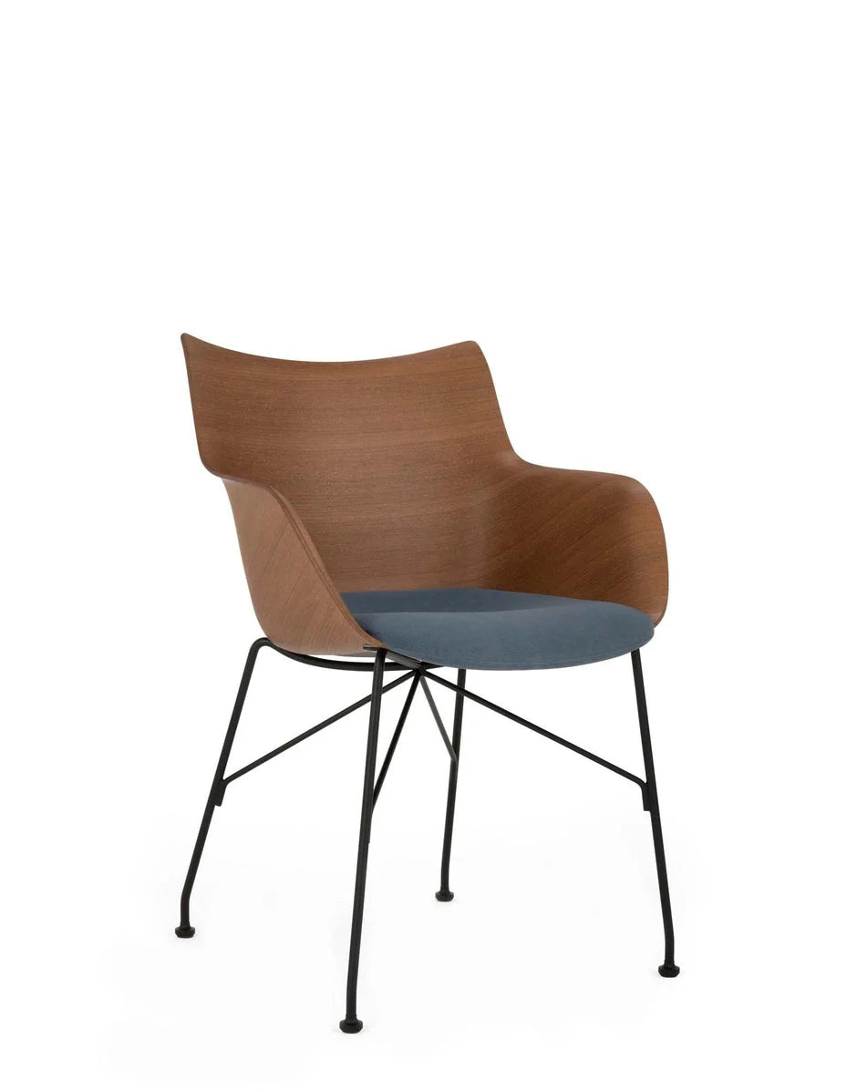 [product_category]-Kartell Q/Wood Armchair, Dark Wood/Black/Light Blue-Kartell-8058967310542-05928S2-KAR-2