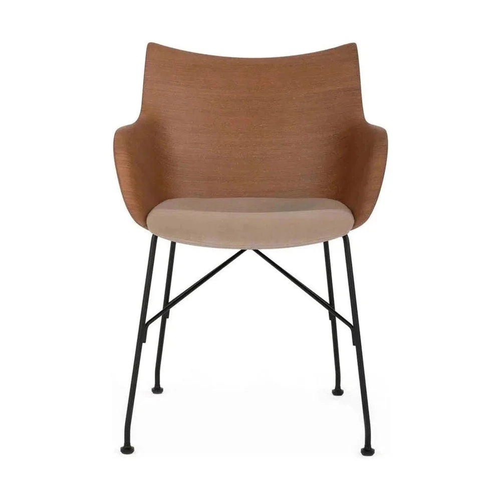 [product_category]-Kartell Q/Wood Armchair, Dark Wood/Black/Nude-Kartell-8058967310580-05928S4-KAR-1