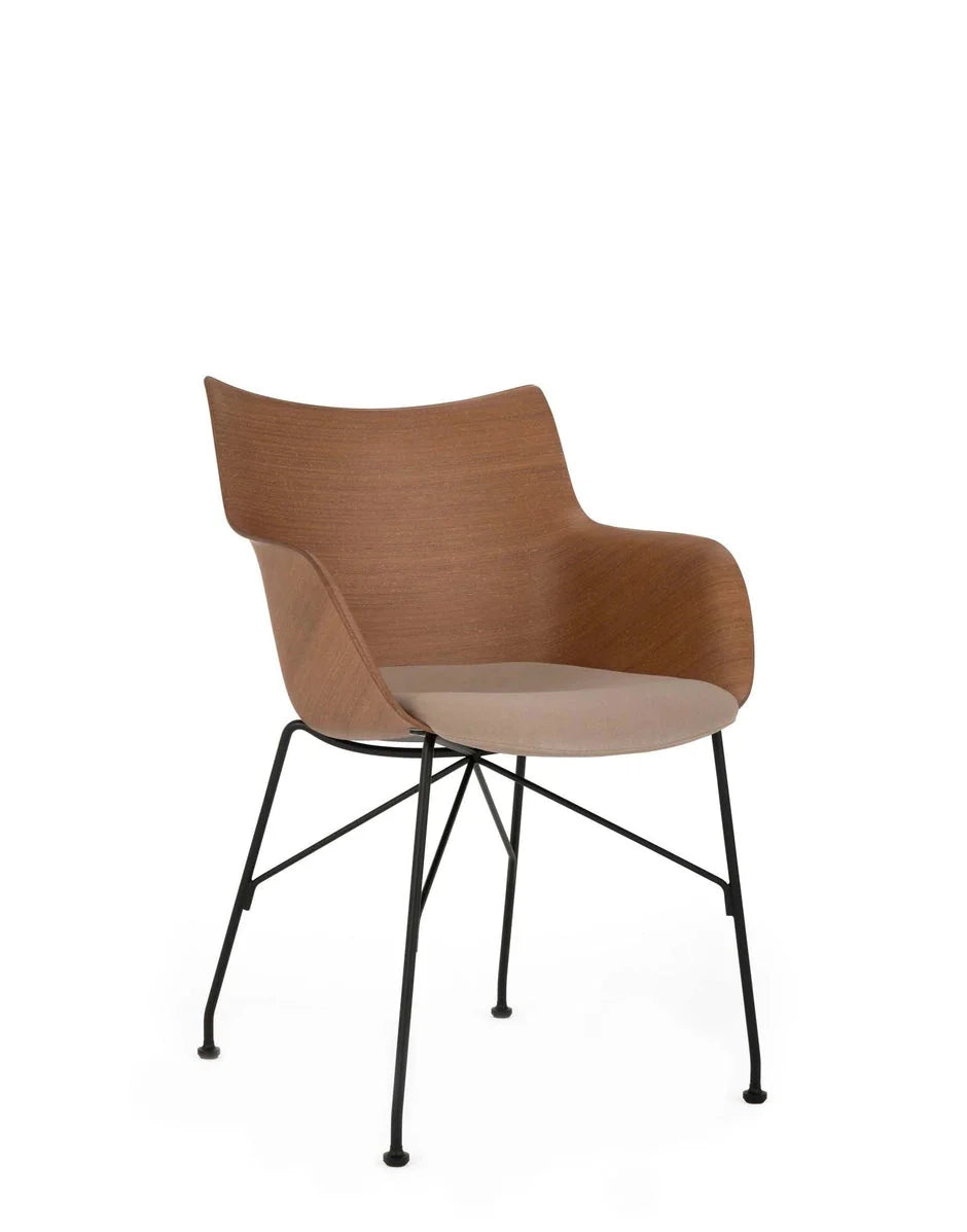 [product_category]-Kartell Q/Wood Armchair, Dark Wood/Black/Nude-Kartell-8058967310580-05928S4-KAR-2