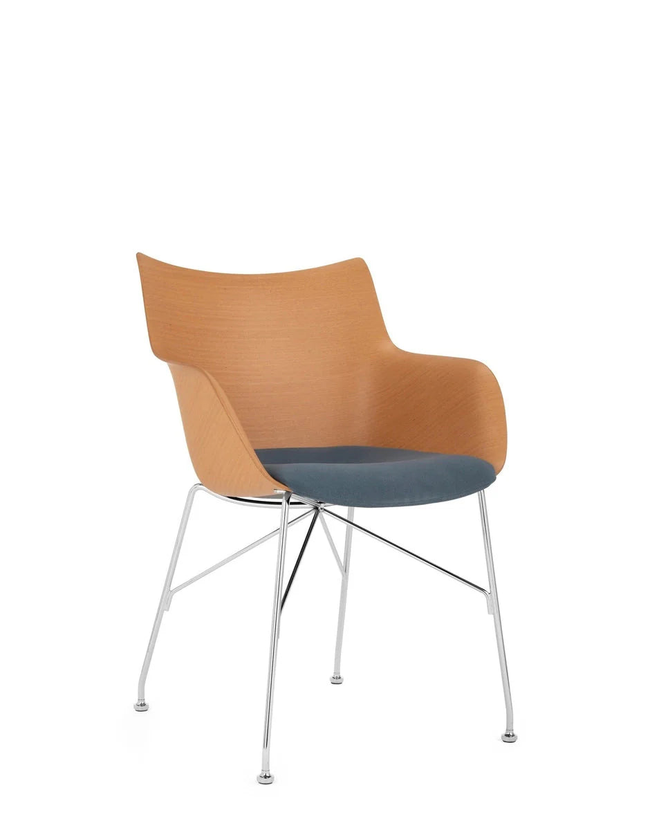 [product_category]-Kartell Q/Wood Armchair, Light Wood/Chrome/Light Blue-Kartell-8058967310443-05928C2-KAR-2