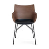 Kartell Q/Wood křesla Slatted Ash, tmavé dřevo/černá