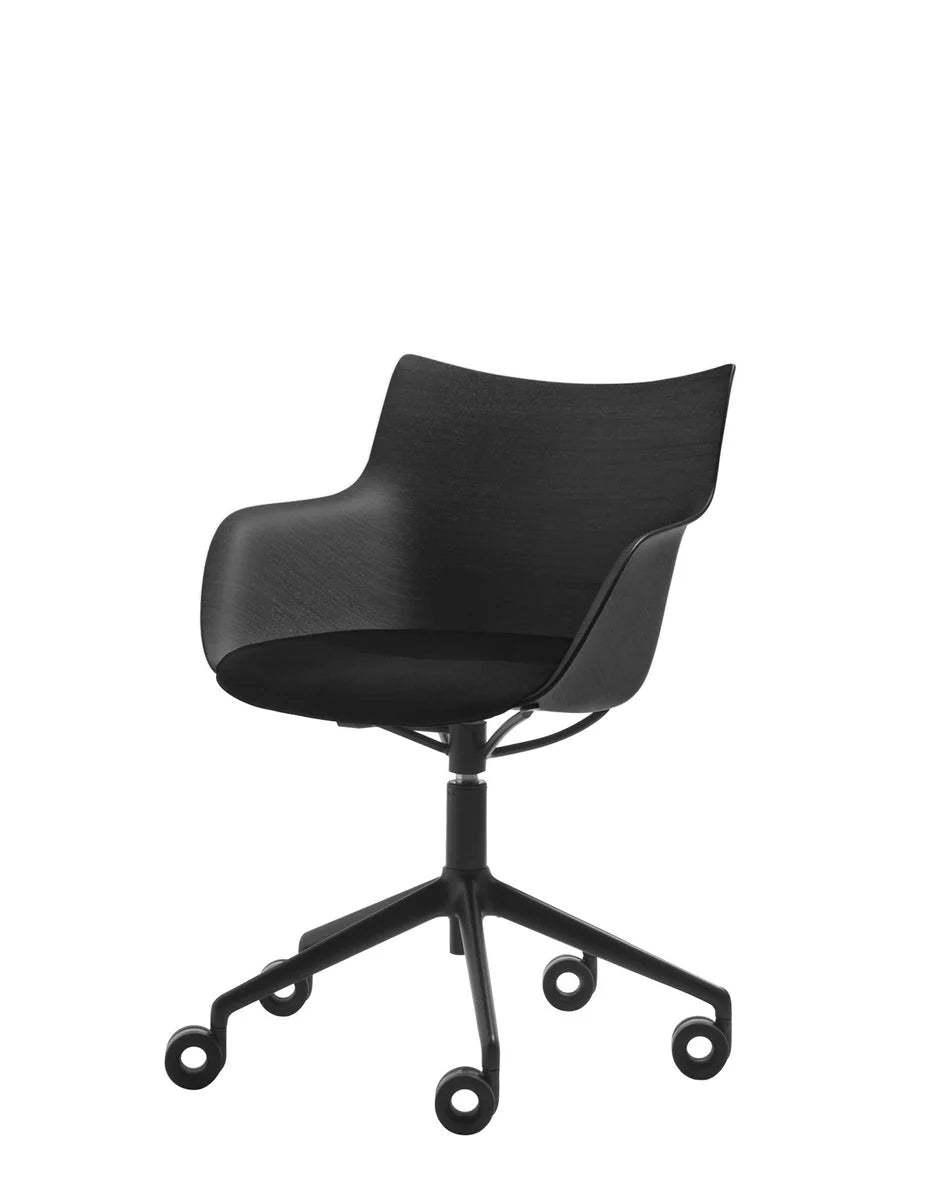 [product_category]-Kartell Q/Wood Armchair With Wheels, Black Wood/Black/Black-Kartell-8058967329940-05929NN-KAR-2