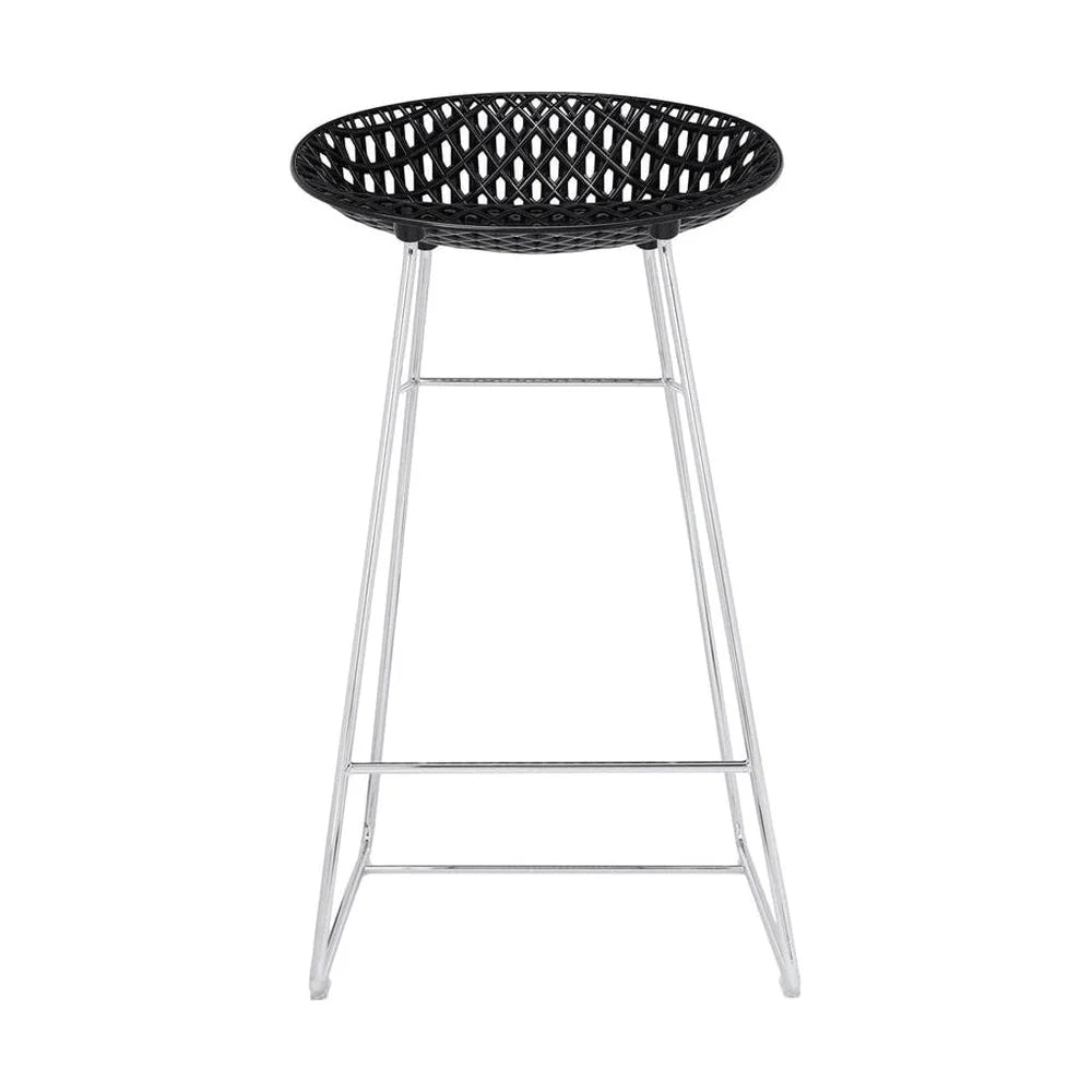 [product_category]-Kartell Smatrik Stool, Black/Chrome-Kartell-8058967292916-05881B9-KAR-1