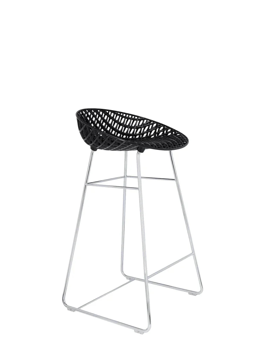 [product_category]-Kartell Smatrik Stool, Black/Chrome-Kartell-8058967292916-05881B9-KAR-7