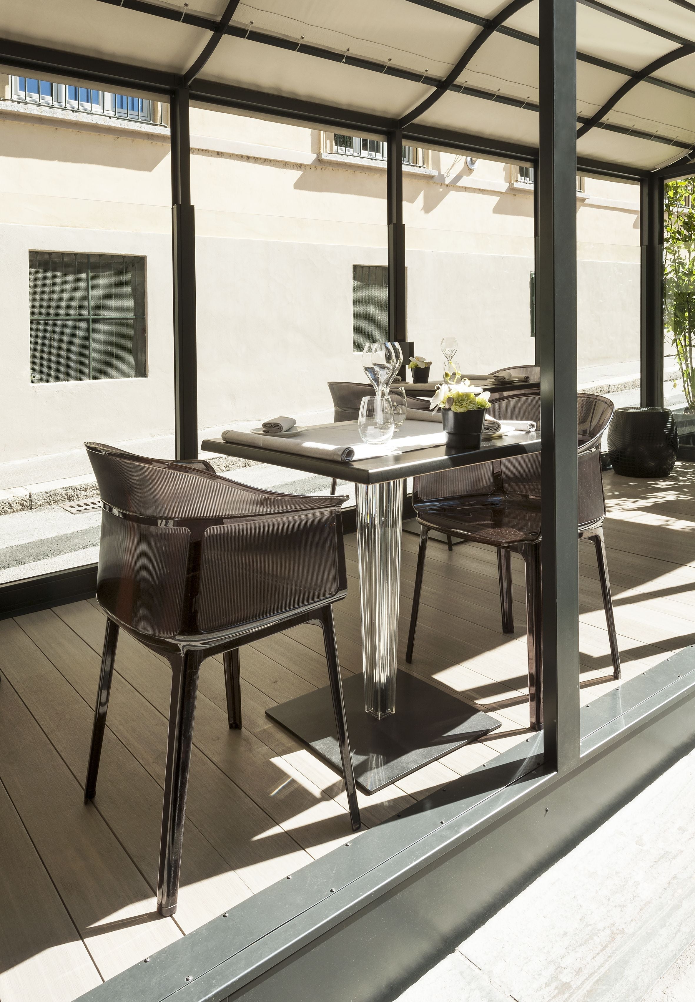 [product_category]-Kartell Top Top Table Round Outdoor With Round Base ⌀70 Cm, Black-Kartell-8058967042078-0420209-KAR-7