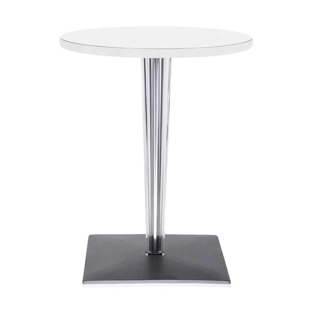 [product_category]-Kartell Top Top Table Round Outdoor With Square Base ⌀60 Cm, White-Kartell-8058967042146-0421003-KAR-1