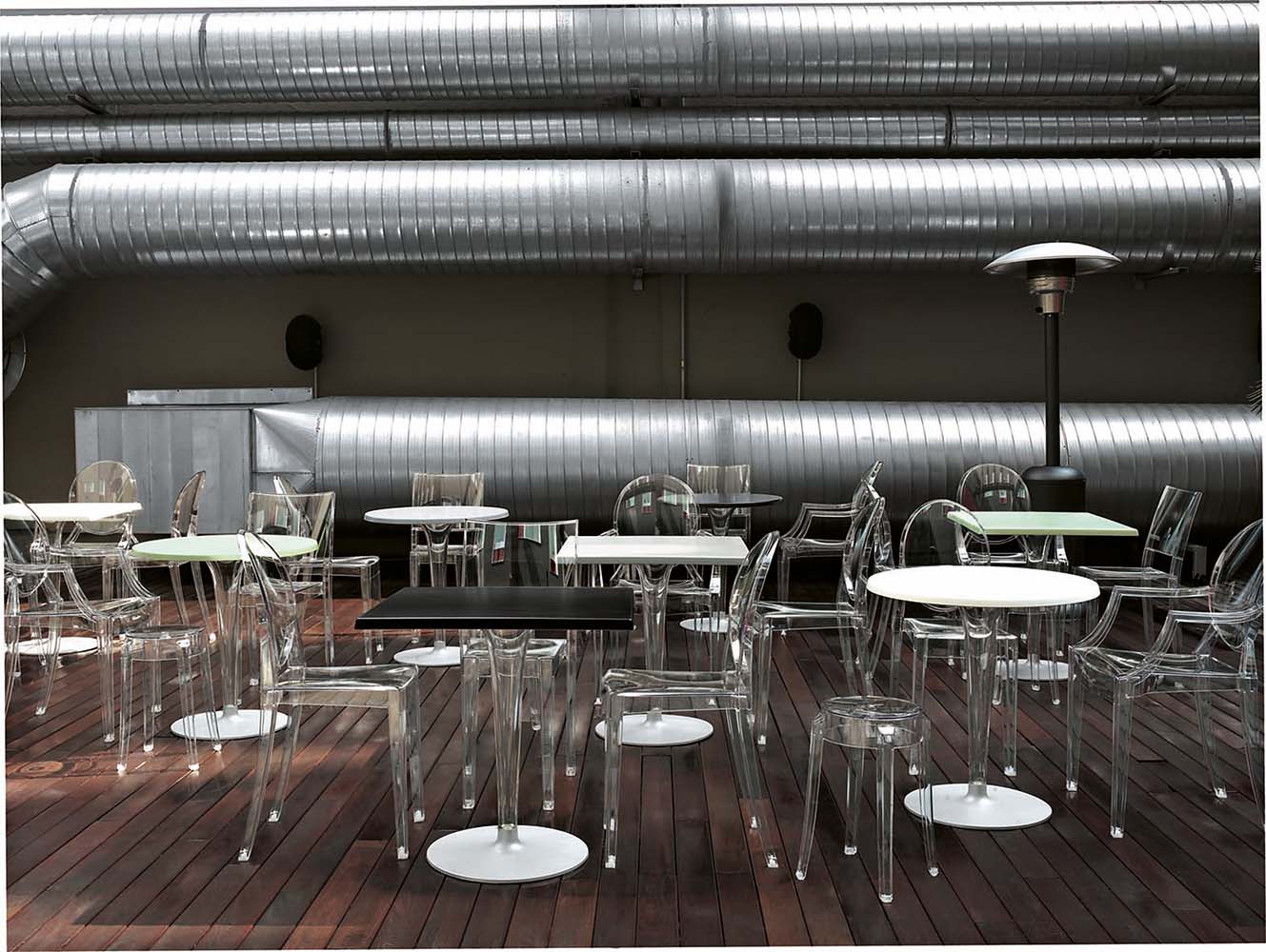 [product_category]-Kartell Top Top Table Round Outdoor With Square Base ⌀60 Cm, White-Kartell-8058967042146-0421003-KAR-4