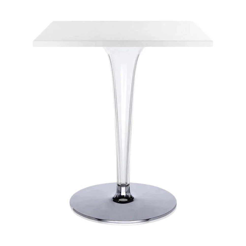 [product_category]-Kartell Top Top Table Square Outdoor With Round Base 60x60 Cm, White-Kartell-8058967042030-0420103-KAR-1