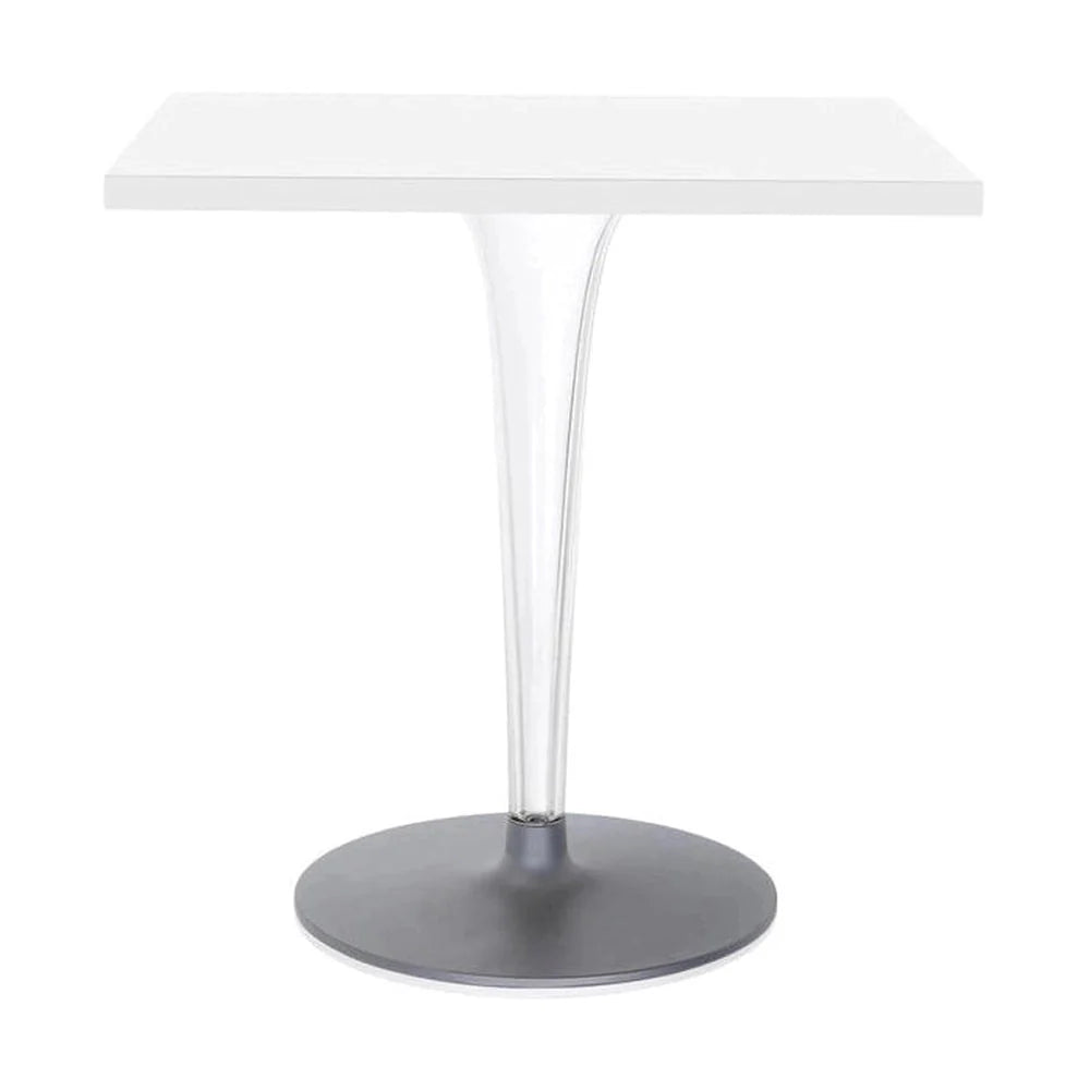 [product_category]-Kartell Top Top Table Square Outdoor With Round Base 70x70 Cm, White-Kartell-8058967042108-0420303-KAR-1