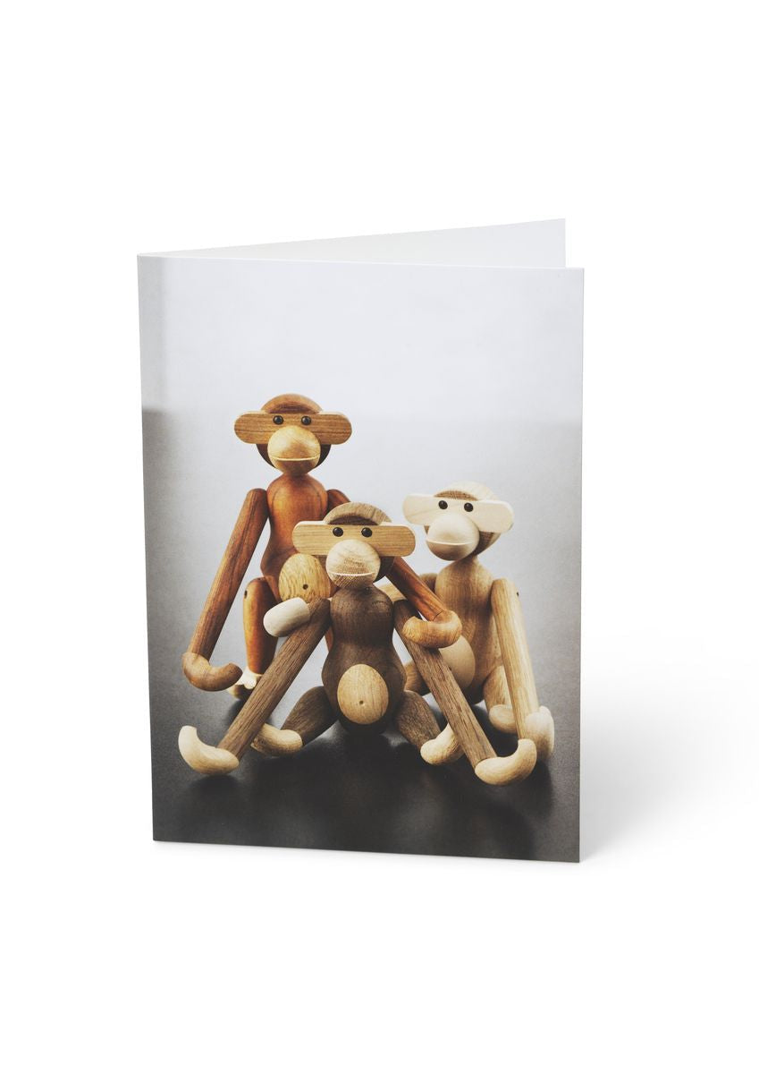 [product_category]-Kay Bojesen Card A6 Monkeys 3 Different Mixed Wood 1 Piece-Kay Bojesen-5709513912026-91202-KAY-1