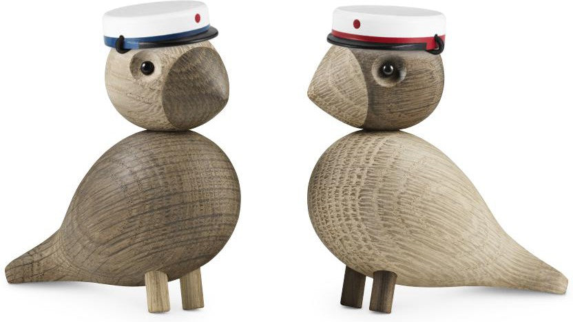 [product_category]-Kay Bojesen Lovebirds H9 Cm Pair Incl. 2 X Student Caps (Red & Blue)-Kay Bojesen-39204+39230+39231-KAY-1