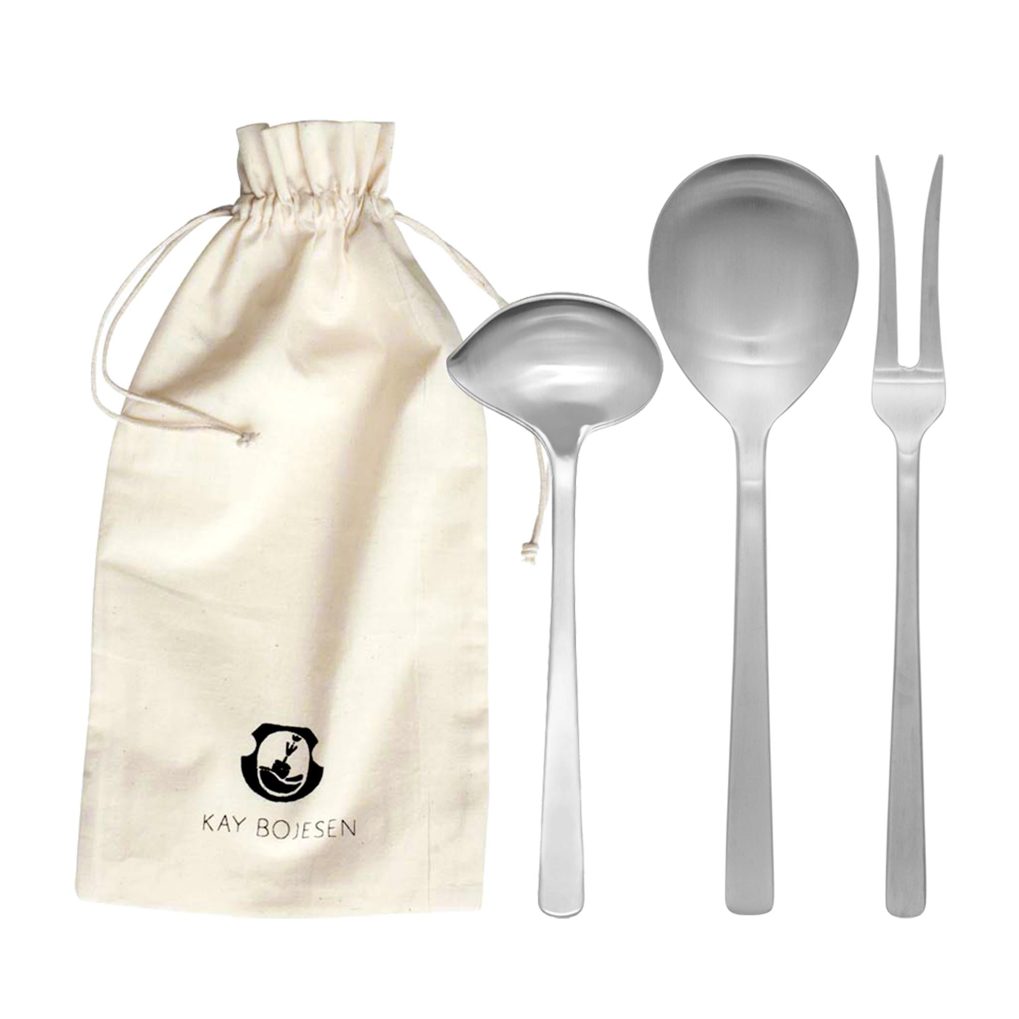 [product_category]-Kay Bojesen Serving Set, Matte Steele Steel-Kay Bojesen ApS-5711168001130-113-KAY-1