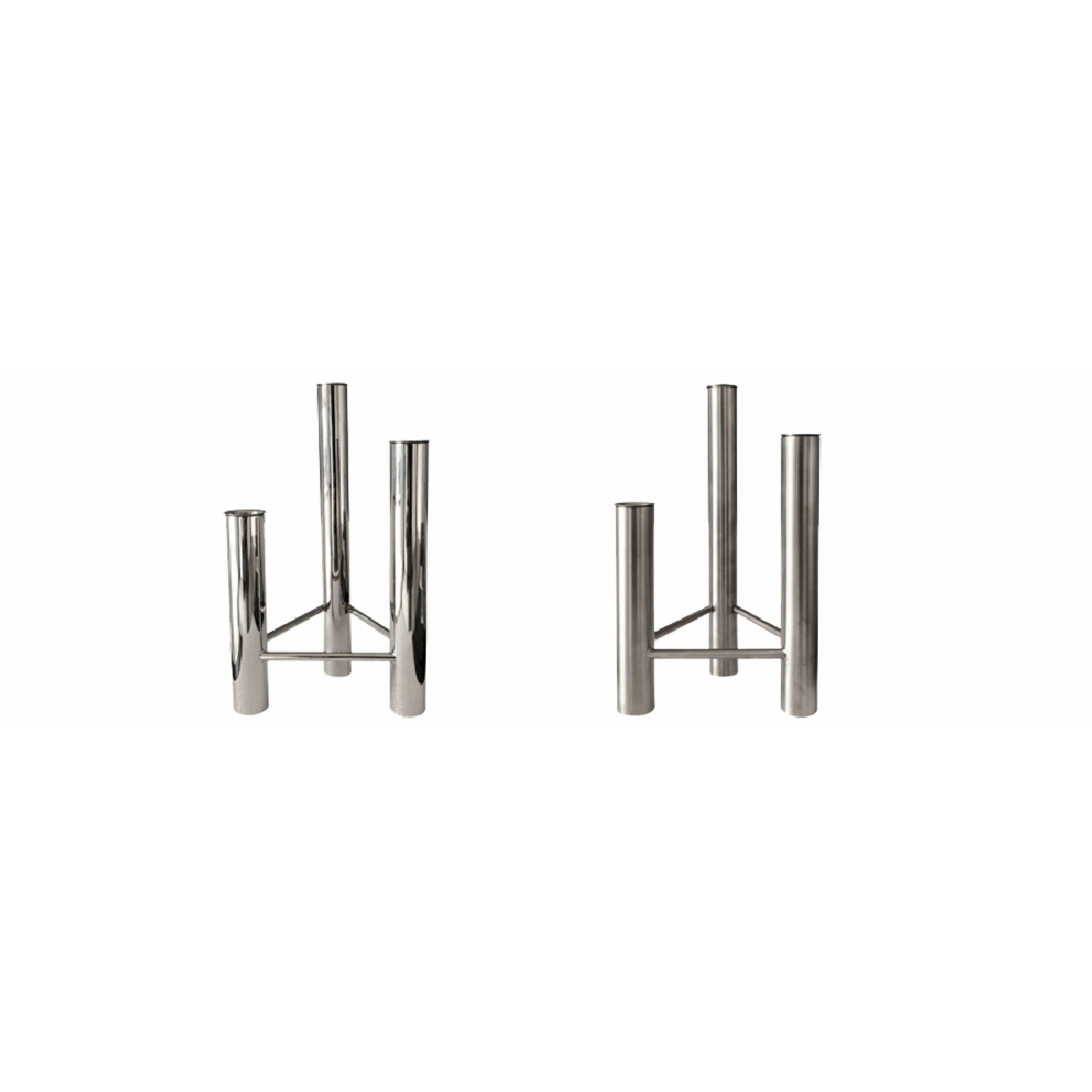 [product_category]-Kay Bojesen Vista Vase And Candlestick, Matte Steele Steel-Kay Bojesen ApS-5711168012303-230-KAY-3