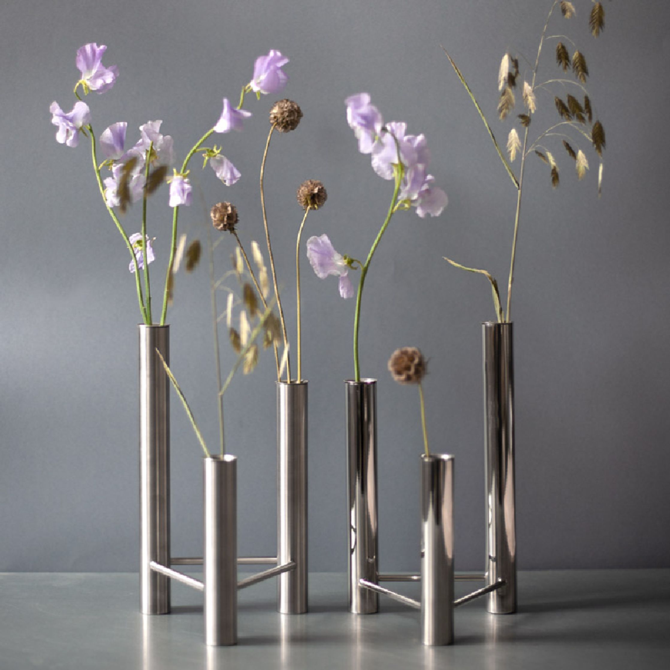 [product_category]-Kay Bojesen Vista Vase And Candlestick, Matte Steele Steel-Kay Bojesen ApS-5711168012303-230-KAY-9