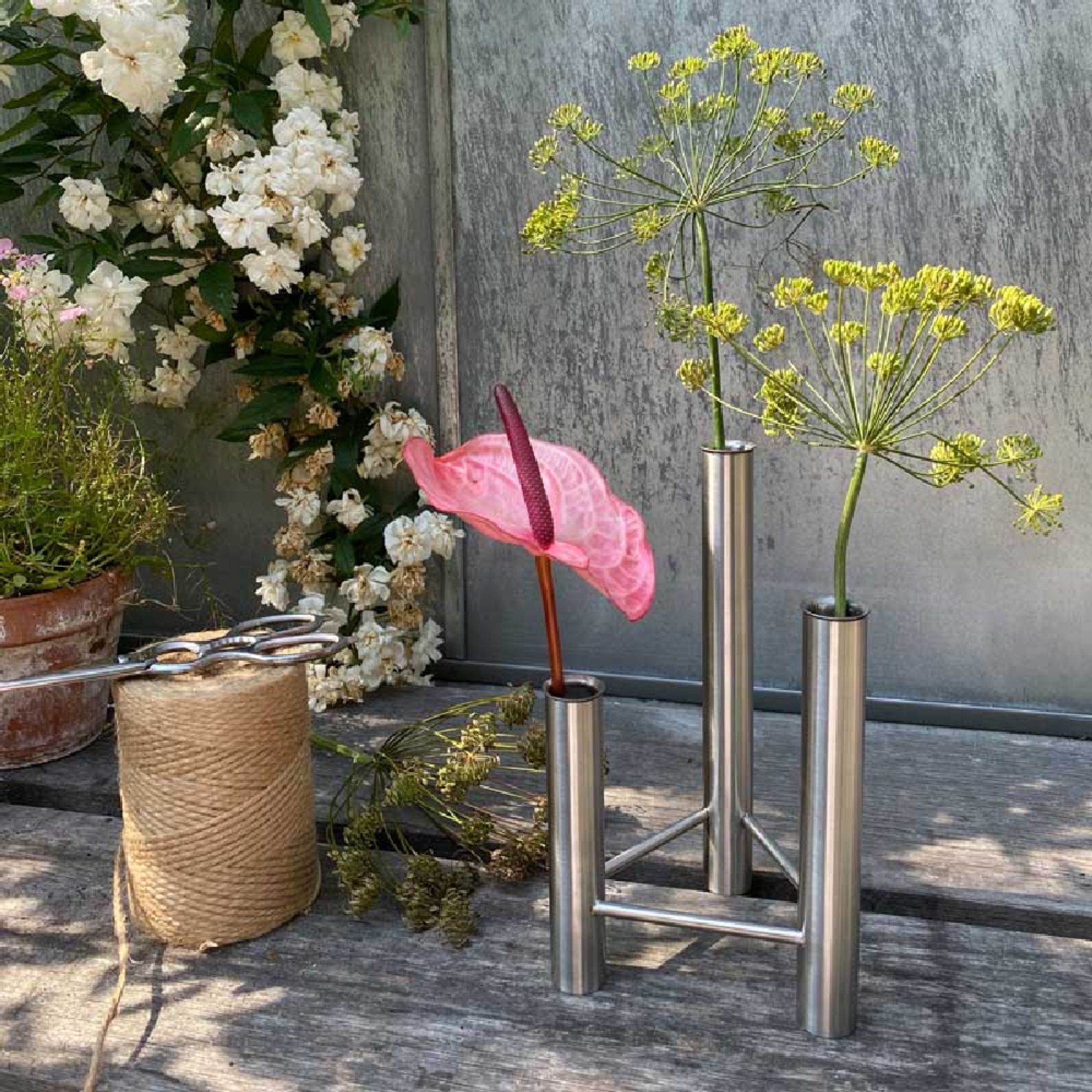 [product_category]-Kay Bojesen Vista Vase And Candlestick, Polished Steel-Kay Bojesen ApS-5711168012310-231-KAY-12