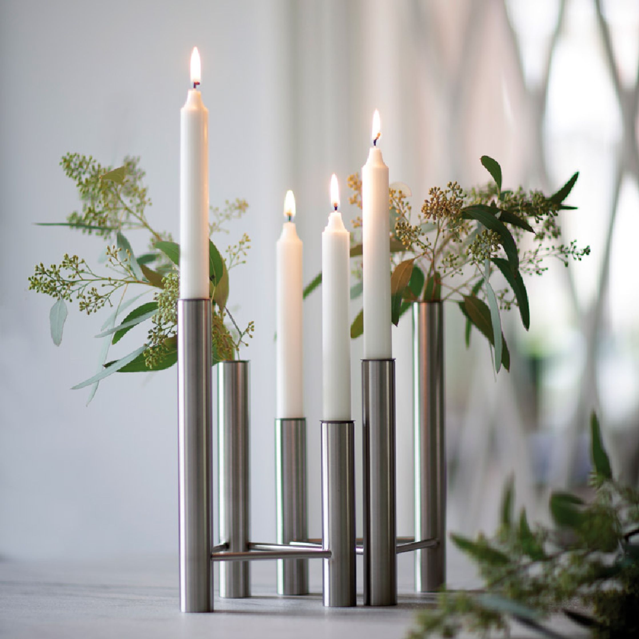 [product_category]-Kay Bojesen Vista Vase And Candlestick, Polished Steel-Kay Bojesen ApS-5711168012310-231-KAY-8