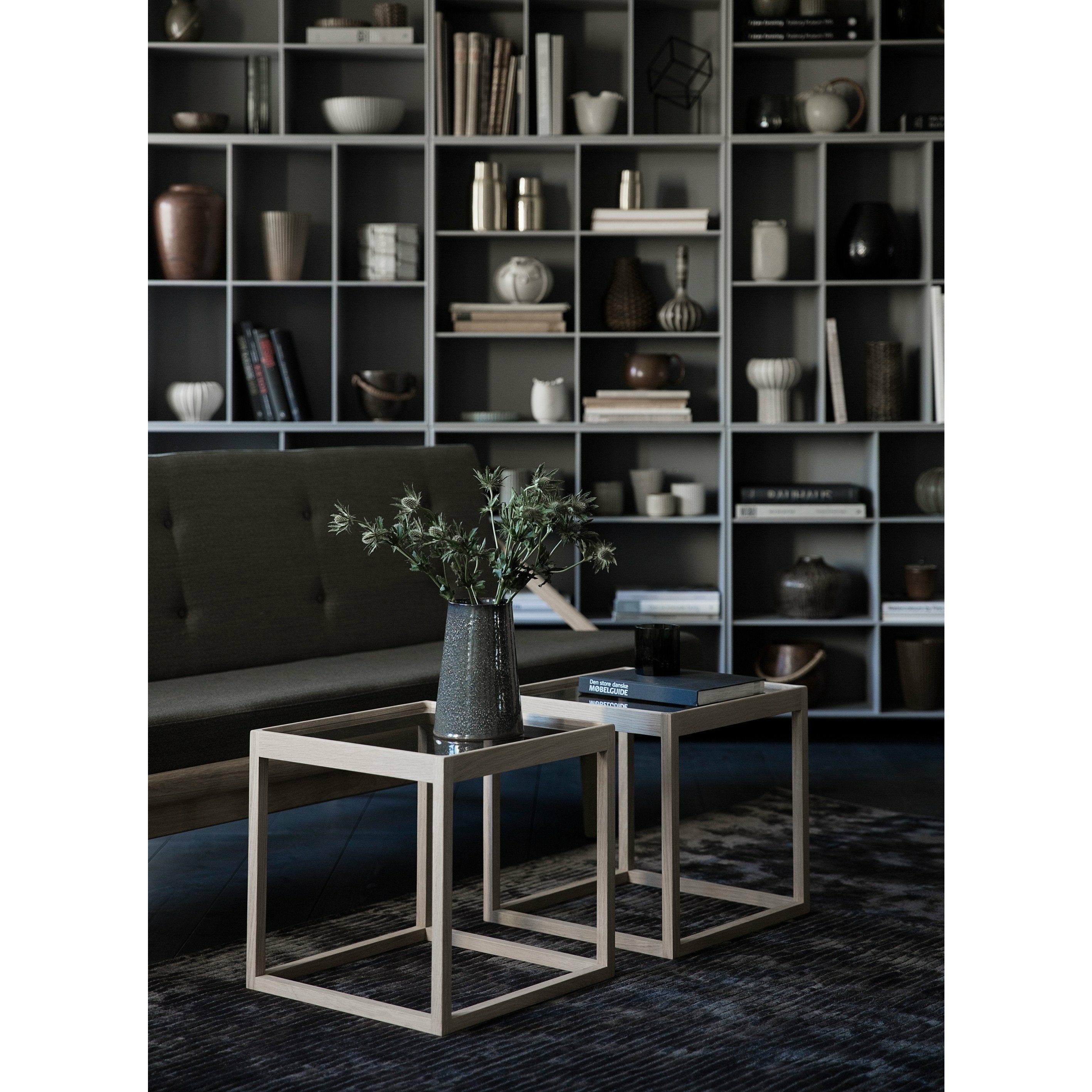 [product_category]-Klassik Studio Kø Cube Side Table Oak Oiled, Grey Marble-Klassik Studio-CUBE-OILEDOAK-DARKGREYMARBLE-KLA-5