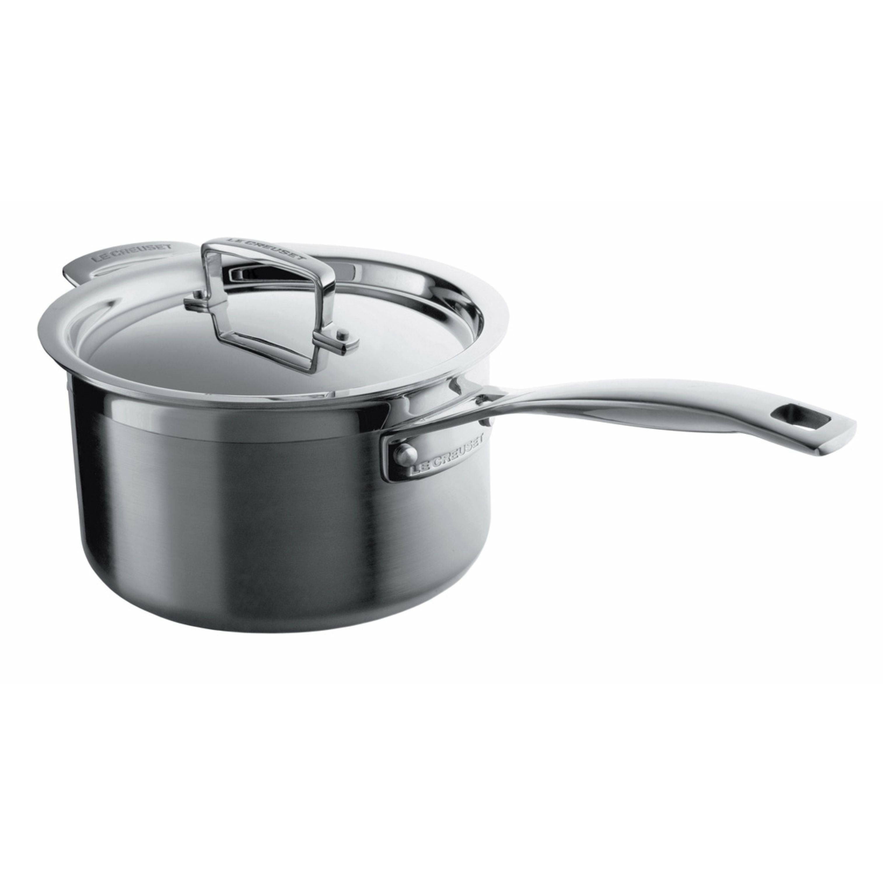 [product_category]-Le Creuset 3 Ply Stainless Steel Saucepan With Lid 3.8 L, 20 Cm-Le Creuset-630870042154-96200920001000-LEC-1