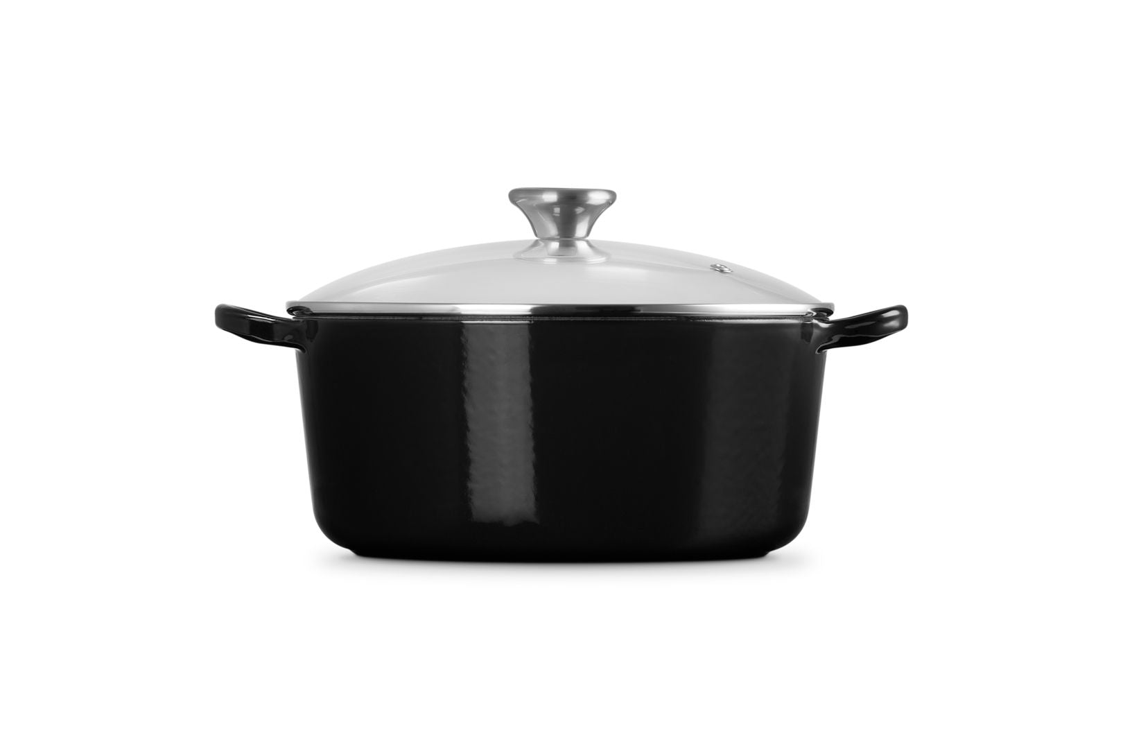 [product_category]-Le Creuset Round Casserole With Glass Lid 24 Cm, Black Onyx-Le Creuset-0024147314202-27001241402423-LEC-2
