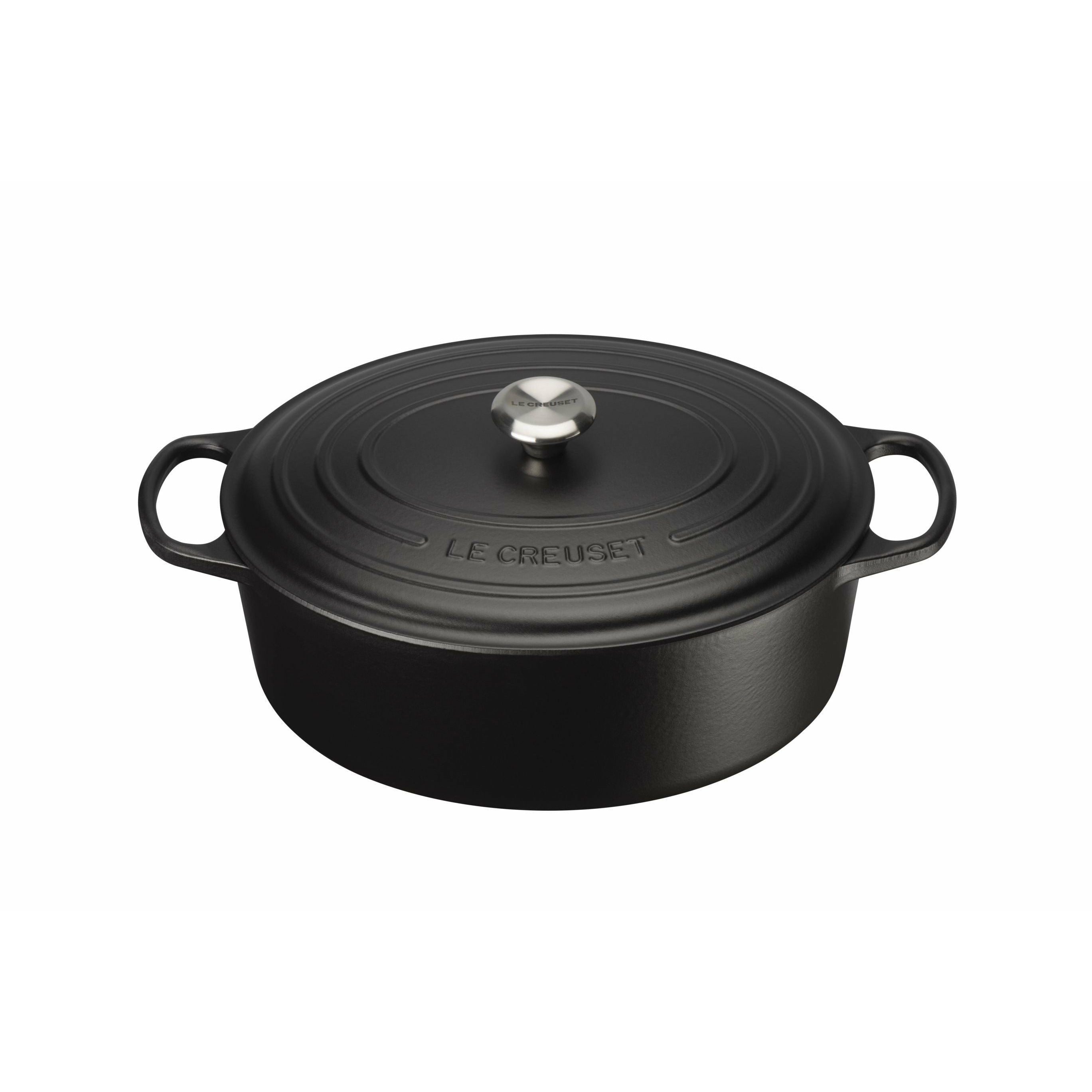 [product_category]-Le Creuset Signature Oval Roaster 35 Cm, Black-Le Creuset-24147263272-21178350000430-LEC-1