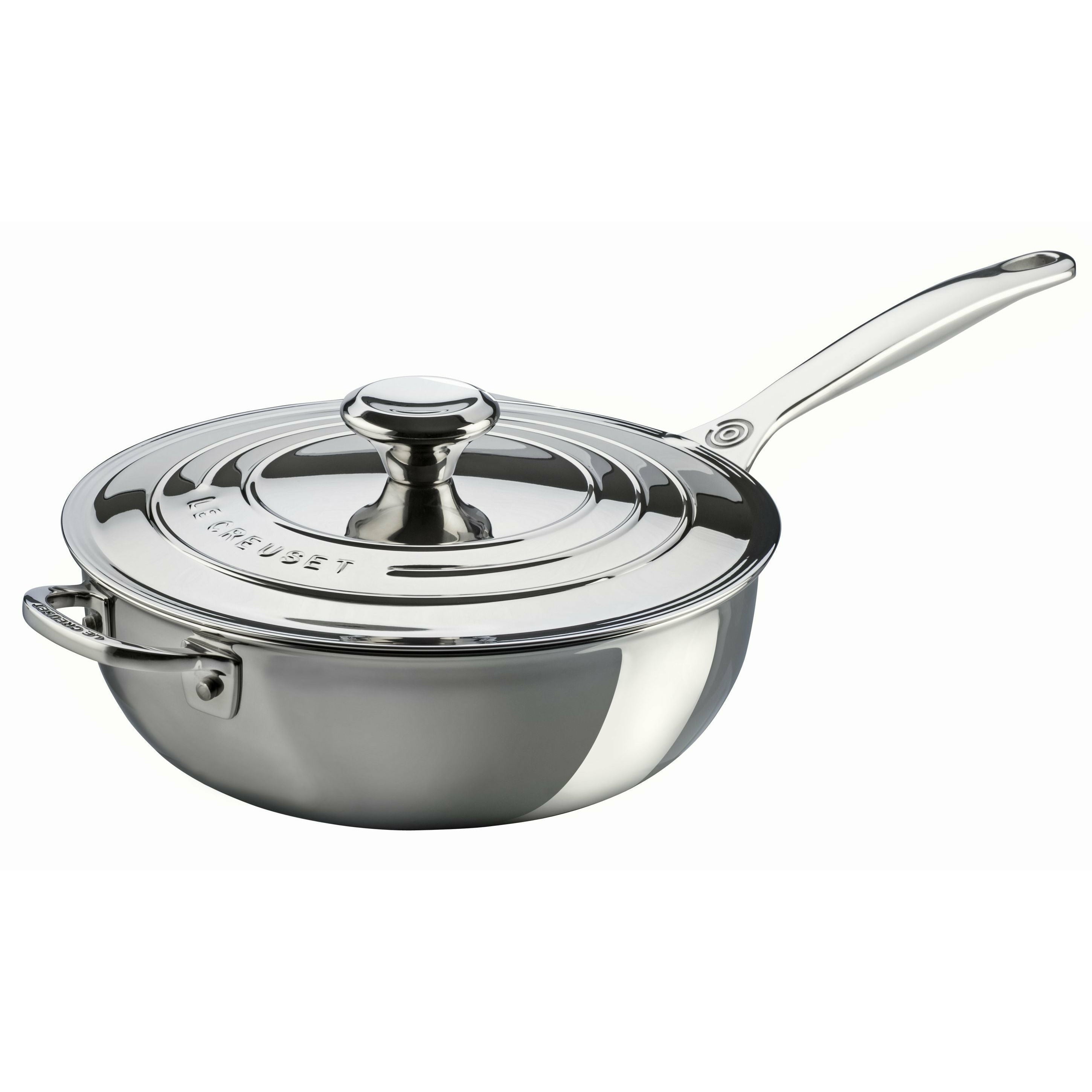 [product_category]-Le Creuset Signature Stainless Steel Non Stick Chef's Pan 3.3 L With Lid & Helper Handle-Le Creuset-630870131391-96601424001700-LEC-1