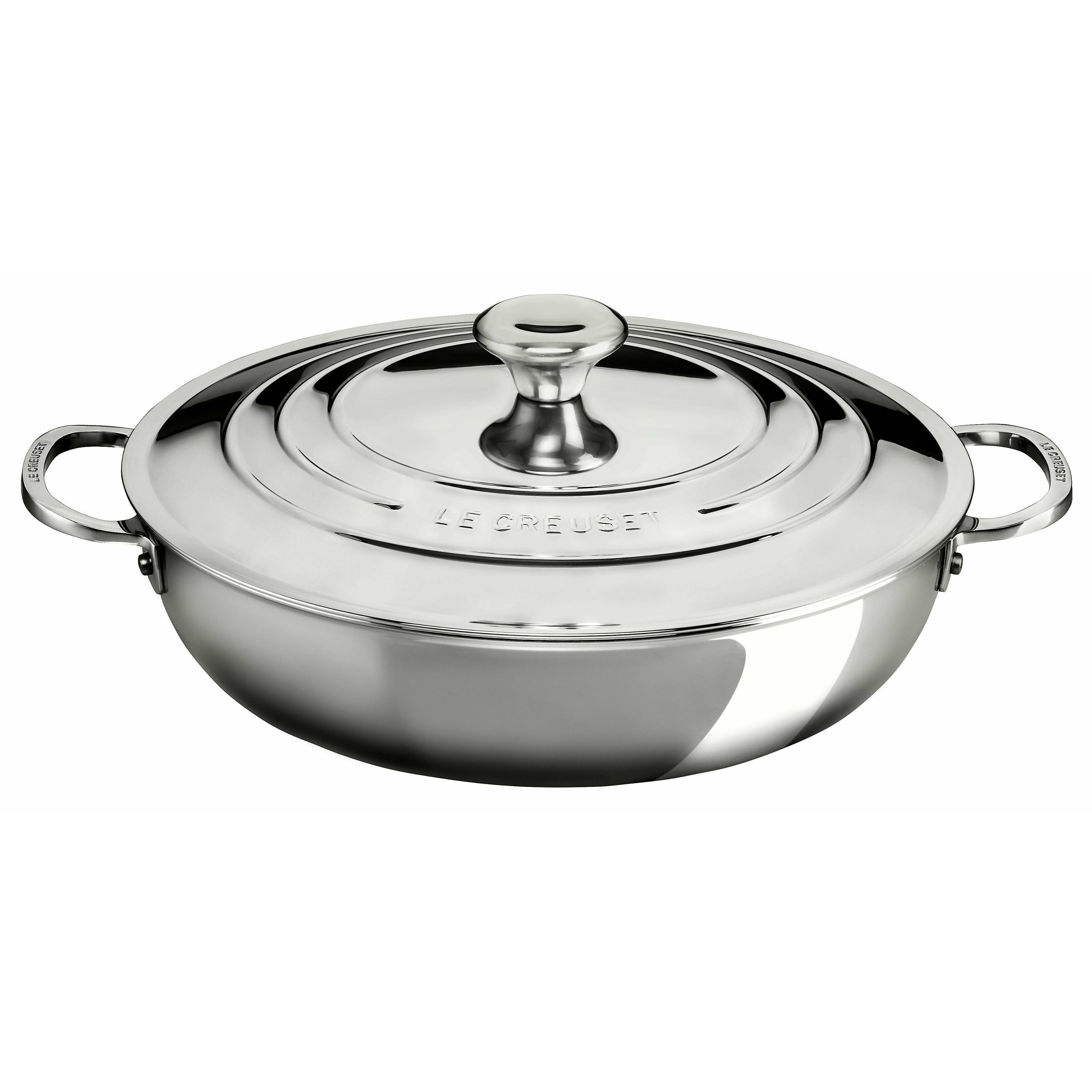 [product_category]-Le Creuset Signature Stainless Steel Shallow Casserole 4.8 L With Lid-Le Creuset-630870155229-96600730000100-LEC-1