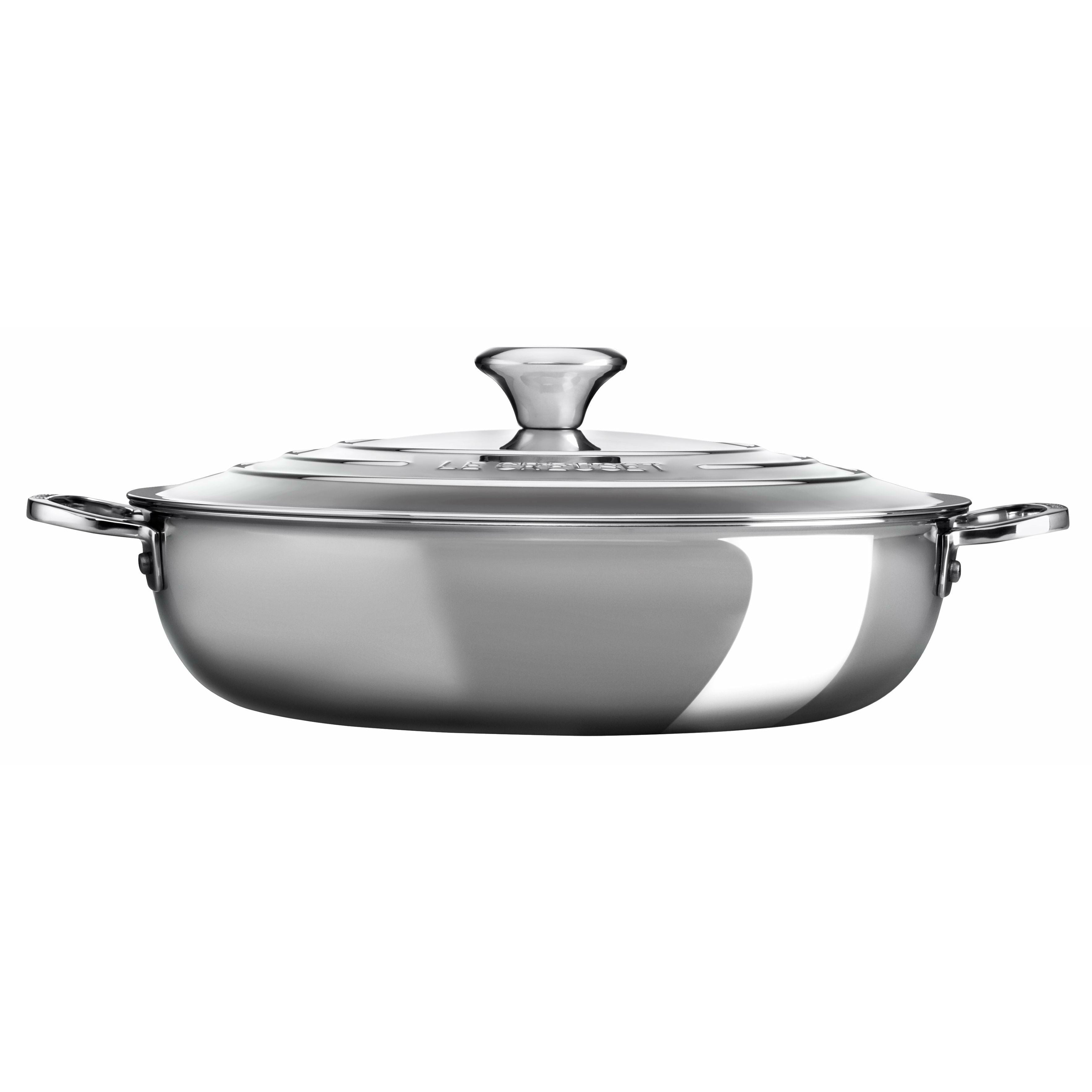 [product_category]-Le Creuset Signature Stainless Steel Shallow Casserole 4.8 L With Lid-Le Creuset-630870155229-96600730000100-LEC-2