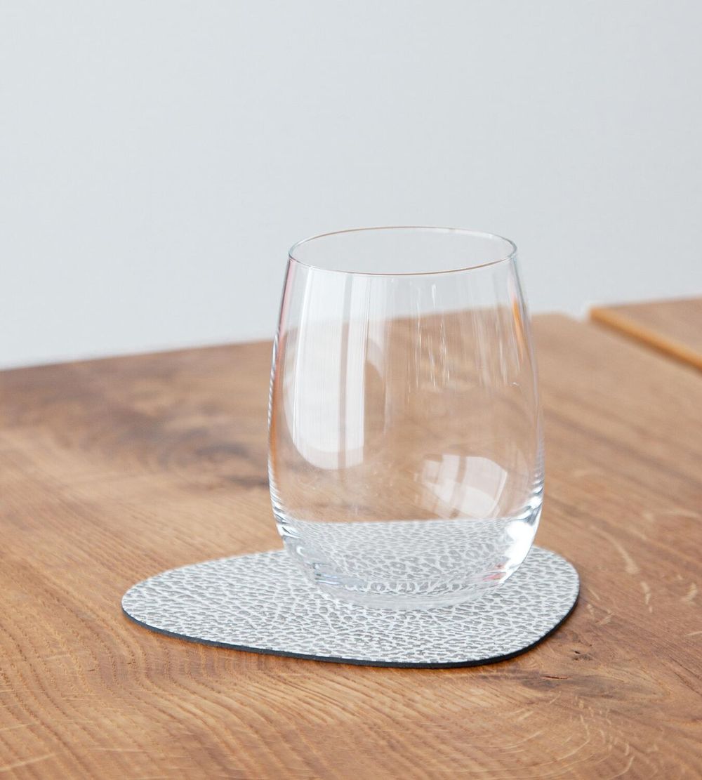 [product_category]-Lind Dna Curve Glass Coaster Hippo Leather, White Grey-Lind DNA-5711590992082-98925-LIN-2