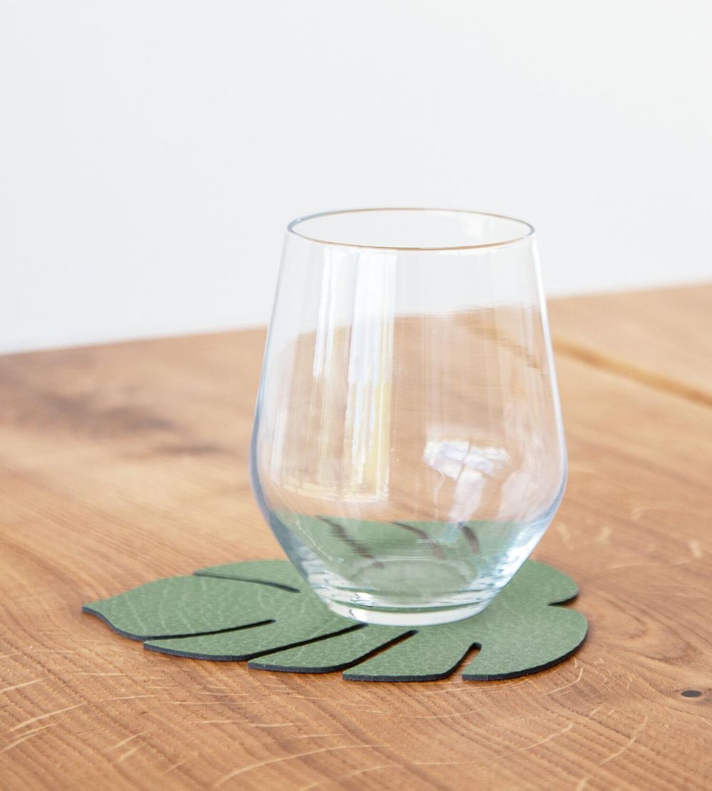 [product_category]-Lind Dna Leaf Glass Coaster Hippo Leather, Forest Green-Lind DNA-5711905522737-990220-LIN-2