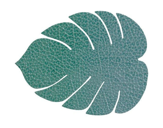 [product_category]-Lind Dna Leaf Glass Coaster Hippo Leather, Pastel Green-Lind DNA-5711905518235-989961-LIN-1