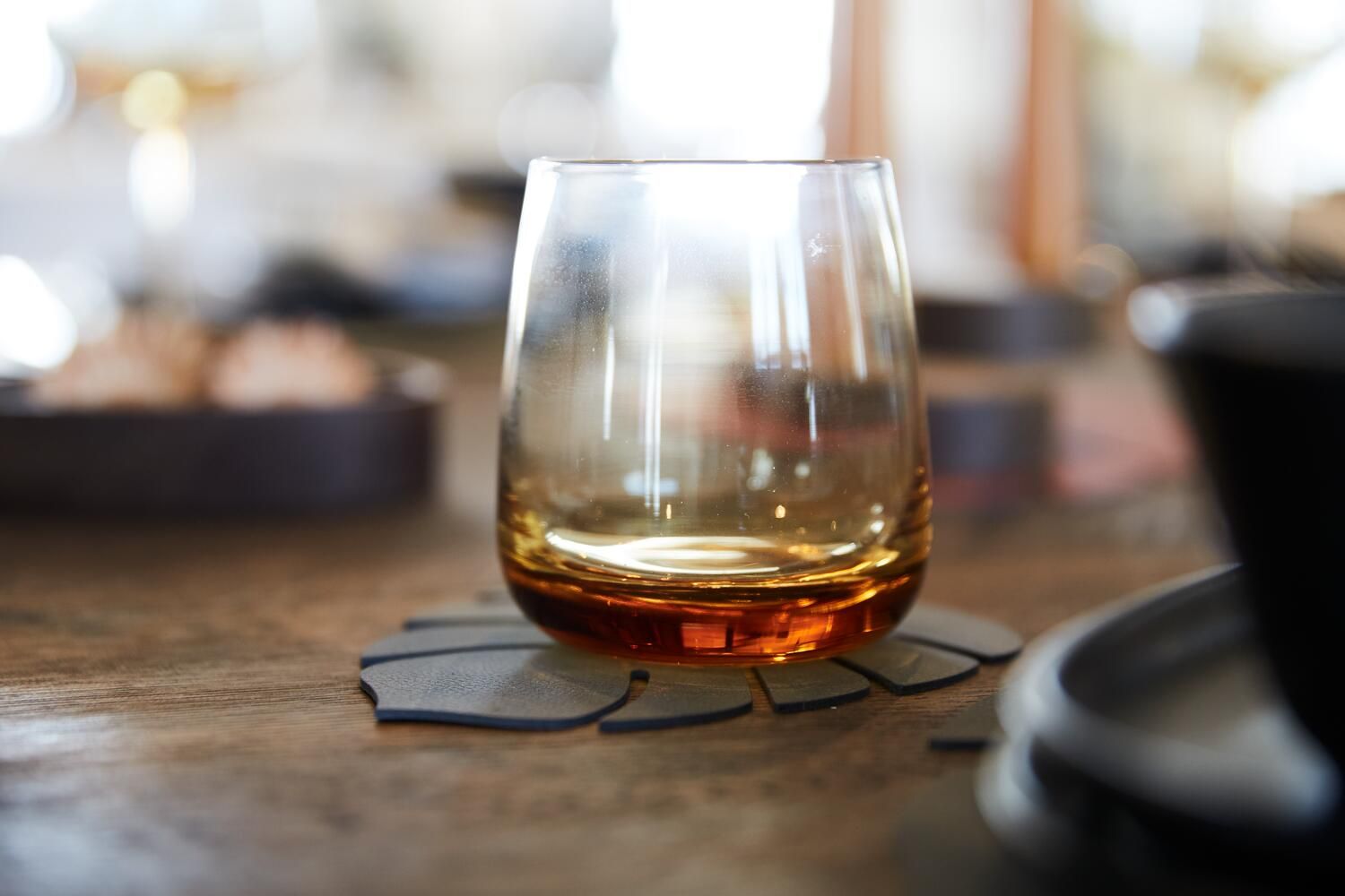 [product_category]-Lind Dna Leaf Glass Coaster Nupo Leather, Burned Curry-Lind DNA-5711905519911-990083-LIN-4